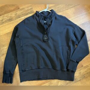 Aerie Charcoal Gray Textured Top